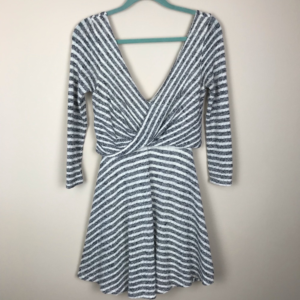 Free People Knit 3/4 Sleeve Maverick Striped Dress